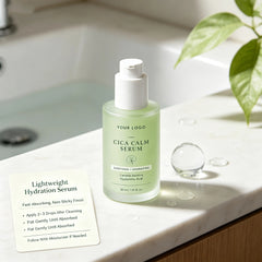 Cica Calm Serum with Centella Asiatica & Hyaluronic Acid | Hydrating Soothing Facial Serum | OEM Private Label
