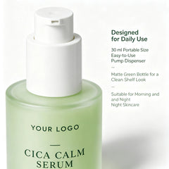 Cica Calm Serum with Centella Asiatica & Hyaluronic Acid | Hydrating Soothing Facial Serum | OEM Private Label