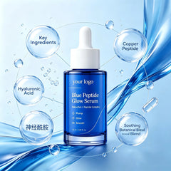 OEM Private Label Blue Peptide Glow Serum – Custom Skincare Manufacturing Service