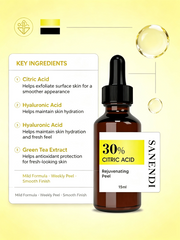 30% Citric Acid Peel Serum 15ml | Vitamin C Inspired AHA Skincare Formula | OEM ODM Private Label