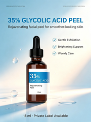 35% Glycolic Acid Peel Serum 15ml | Advanced AHA Skincare Formula | Private Label OEM ODM