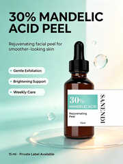 30% Mandelic Acid Peel Serum 15ml | Professional AHA Skincare Formula | Private Label OEM ODM