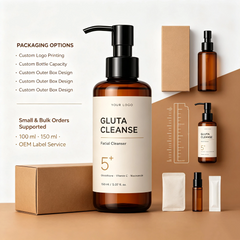 Glutathione Facial Cleanser Vitamin C Niacinamide Face Wash Daily Skin Care OEM Private Label