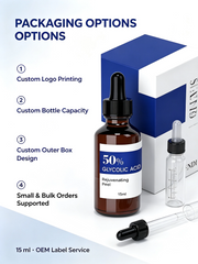 50% Glycolic Acid Peel Serum 15ml | Professional AHA Skincare Solution | OEM ODM Manufacturer